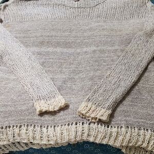Free People Beige Knit Sweater